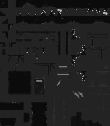 Tileset de sol en pierre noire avec des éléments de flore alien